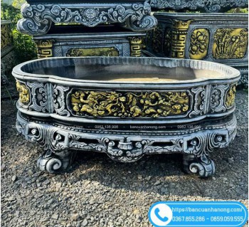 Chậu Bầu Dục 160x110x60cm Bằng Xi Măng Cốt Thép