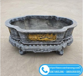 Chậu Bầu Dục 67x40x30 Bằng Xi Măng 