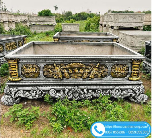 Chậu Chữ Nhật 215x150x80 Cỡ Lớn Bằng Xi Măng