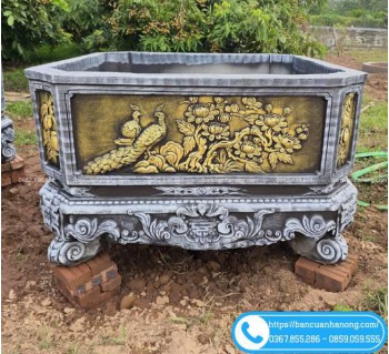 Chậu Vuông Vát 1m4 Trồng Cây Cỡ Lớn, Bằng Xi Măng