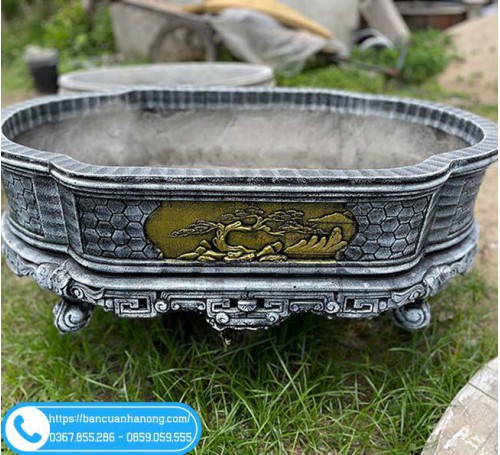 Chậu Bầu Dục 110x66x30 Trồng Cây Bonsai, Nuôi Cá