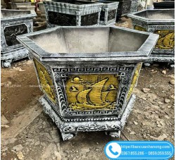 Chậu Lục Giác 85cm - Chậu Xi Măng Trồng Cây Bền Đẹp