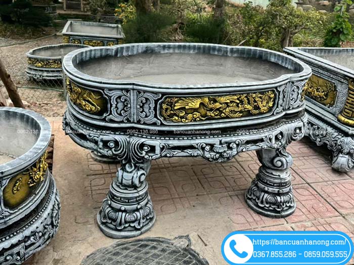 Ang bầu dục 1m6x1m1x60cm kê đôn cao 30cm
