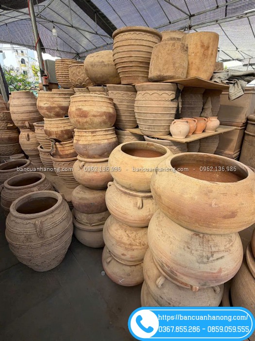 Chậu đất nung dáng lùn