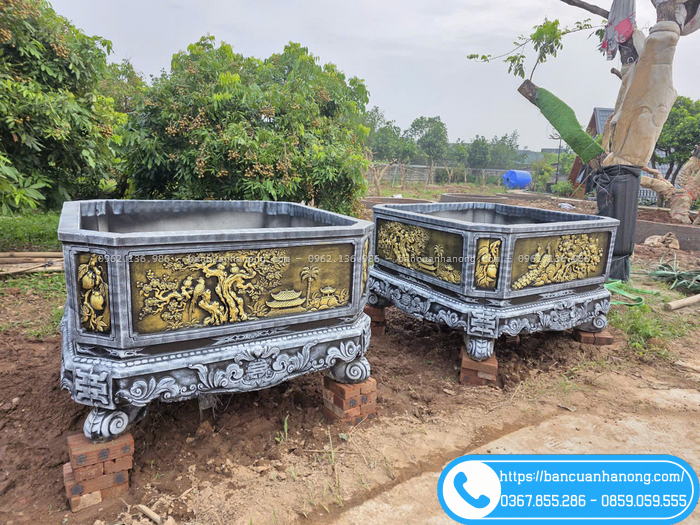 Mẫu chậu cây vuông 1m4 trồng các cây lớn