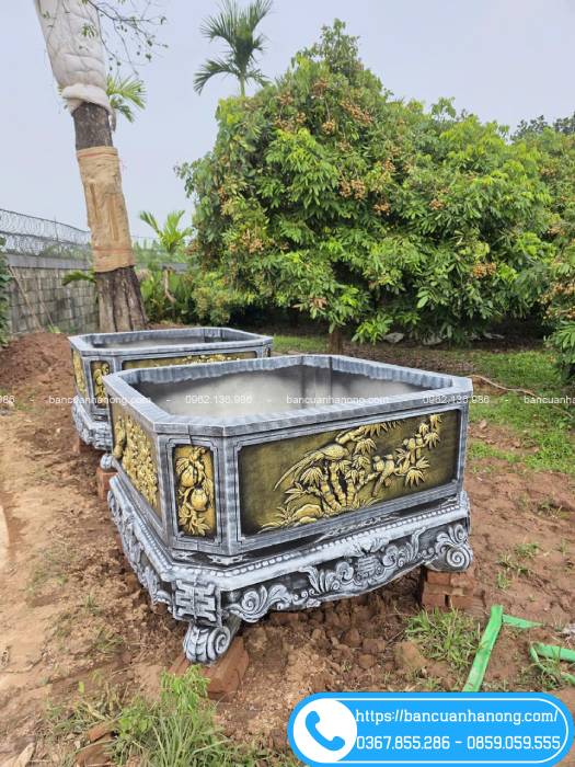 Chậu vuông vát góc cạnh dài 1m4