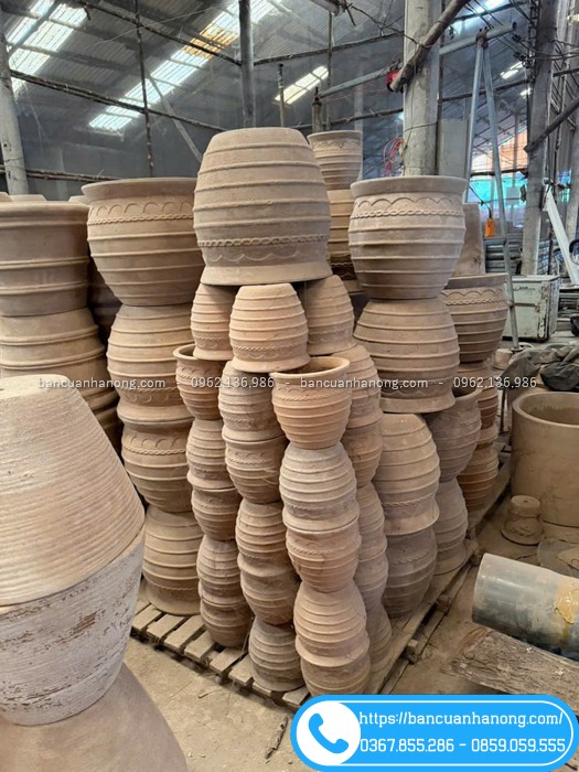 Kho chậu trồng cây bằng đất nung